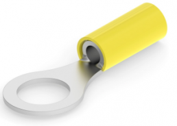 Insulated ring cable lug, 3.0-6.0 mm², AWG 12, 9.53 mm, yellow