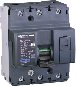 Circuit breaker, 3 pole, MA characteristic, 4 A, 440 V (AC), screw connection, DIN rail, IP20