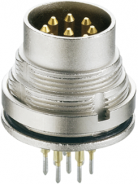 Panel plug, 6 pole, pin connection, screw locking, straight, 0317-2 06-1