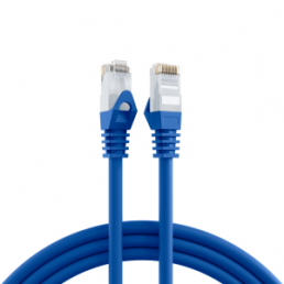 Patch cable, RJ45 plug, straight to RJ45 plug, straight, Cat 6, U/UTP, LSZH, 0.5 m, blue