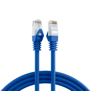 Patch cable, RJ45 plug, straight to RJ45 plug, straight, Cat 6, U/UTP, LSZH, 1 m, blue