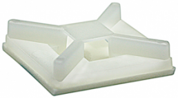 Mounting base, polyamide, natural, self-adhesive, (L x W x H) 20 x 20 x 4.2 mm