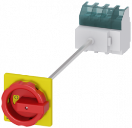 Emergency stop load-break switch, Rotary actuator, 4 pole, 63 A, 690 V, (W x H x D) 90 x 106 x 468.5 mm, front installation/DIN rail, 3LD2514-1TL53