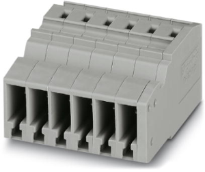 COMBI jack, plug-in connection, 0.08-4.0 mm², 6 pole, 24 A, 6 kV, gray, 3042298