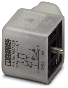 Valve connector, DIN shape A, 3 pole, 230 V, 0.34-1.5 mm², 1527935