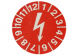 Electro test badge, white on red, 9-1768035-1
