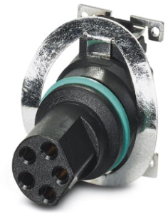 Socket, 5 pole, SMD connection, screw locking, straight, 1418661