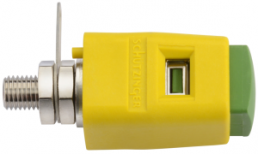 Quick pressure clamp, yellow/green, 30 VAC/60 VDC, 16 A, thread, nickel-plated, SDK 504 / GNGE