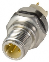 Panel plug, M12, 4 pole, solder connection, screw lock/push-pull, straight, 21033811431