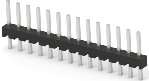 Pin header, 14 pole, pitch 2.54 mm, straight, black, 6-146278-4