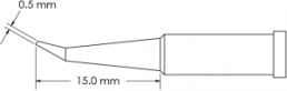 Soldering tip, conical, Ø 0.5 mm, (L) 15 mm, GT4-CN1505R