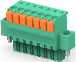 PCB terminal, 7 pole, pitch 3.5 mm, AWG 30-14, 9 A, push-in spring connection, green, 1986723-7