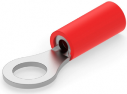 Insulated ring cable lug, 0.26-1.65 mm², AWG 22 to 16, 4.82 mm, red
