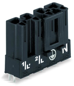 Plug, 4 pole, spring-clamp connection, black, 770-814