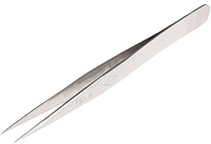 ESD precision tweezers, antimagnetic, stainless steel, 120 mm, 1SASL