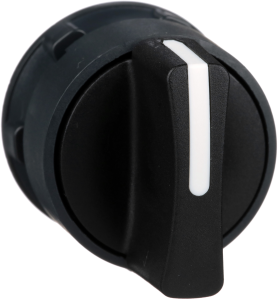 Selector switch, unlit, latching, waistband round, black, front ring black, 2 x 90°, mounting Ø 22 mm, ZB5AD2