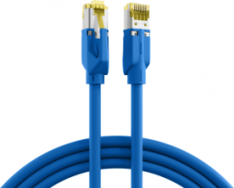 Patch cable, RJ45 plug, straight to RJ45 plug, straight, Cat 6A, S/FTP, LSZH, 15 m, blue