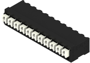 PCB terminal, 11 pole, pitch 3.81 mm, AWG 28-14, 12 A, spring-clamp connection, black, 1869450000