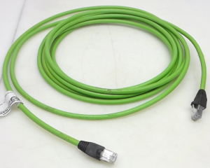 Sensor actuator cable, RJ45-cable plug, straight to RJ45-cable plug, straight, 4 pole, 0.3 m, PUR, green, 1.5 A, 8822