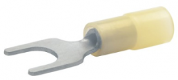 Insulated forked cable lug, 0.1-0.4 mm², AWG 28 to 21, 3.2 mm, yellow