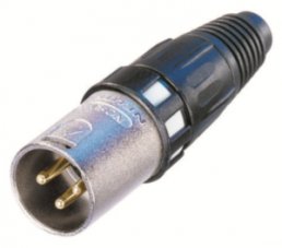 XLR plug, 3 pole, gold-plated, 2.5 mm², AWG 14, metal, NC3MXCC