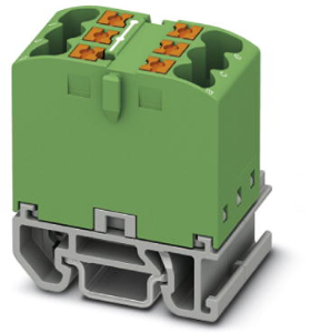 Distribution block, push-in connection, 0.14-4.0 mm², 6 pole, 24 A, 8 kV, green, 3274108