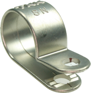 Grounding clip, max. bundle Ø 11.8 mm, nylon/silver coating, silver, (W x H) 9.6 x 11.5 mm