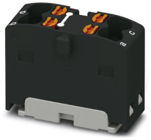 Distribution block, push-in connection, 0.14-2.5 mm², 4 pole, 17.5 A, 6 kV, black, 1046616