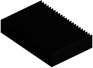 Extruded heatsink, 200 x 300 x 60 mm, 0.5 to 0.26 K/W, black anodized