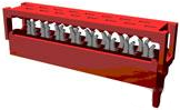 Pin header, 24 pole, pitch 1.27 mm, straight, red, 2-215083-4