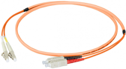 FO patch cable, LC duplex to SC duplex, 15 m, OM2, multimode 50/125 µm