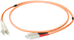 FO patch cable, LC duplex to SC duplex, 3 m, OM2, multimode 50/125 µm