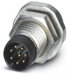 Plug, M8, 8 pole, solder pins, screw locking, straight, 1424238