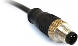 Sensor actuator cable, M12-cable plug, straight to open end, 4 pole, 1 m, PVC, black, 4 A, PXPPVC12FIM04DCL010PVC