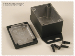 Aluminum die cast enclosure, (L x W x H) 112 x 60 x 42 mm, black (RAL 9005), IP65, 1590WBSFLBK