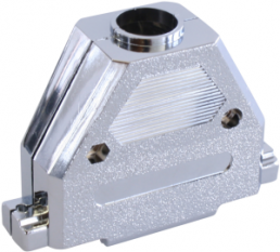 D-Sub connector housing, size: 4 (DC), straight 180°, plastic, shielded, silver, AGP 37 G-ME