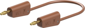 Measuring lead with (4 mm lamella plug, straight) to (4 mm lamella plug, straight), 1 m, brown, PVC, 2.5 mm²