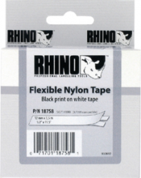 Labelling tape cartridge, 19 mm, tape black, font white, 5.5 m, 1805436