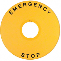 Emergency stop sign for emergency stop switch, HWAV-27-Y