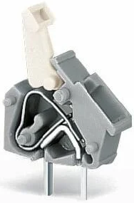 PCB terminal, 1 pole, pitch 5 mm, AWG 28-12, 24 A, cage clamp, dark gray, 256-742