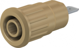 4 mm socket, flat plug connection, mounting Ø 12.2 mm, CAT III, brown, 49.7079-27