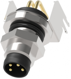 Plug, 4 pole, solder connection, screw locking, angled, 3-2172093-2