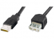 USB 2.0 Extension cable, USB plug type A to USB jack type A, 3 m, black