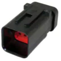 Plug, unequipped, 6 pole, straight, 2 rows, red, 776537-1