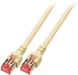 Patch cable, RJ45 plug, straight to RJ45 plug, straight, Cat 6, S/FTP, LSZH, 0.15 m, yellow