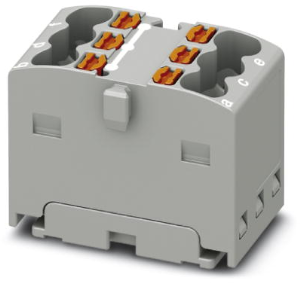 Distribution block, push-in connection, 0.14-2.5 mm², 6 pole, 17.5 A, 6 kV, gray, 3002757