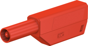 4 mm plug, solder connection, 0.75-2.5 mm², CAT II, red, 22.2655-22