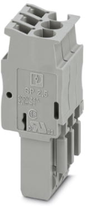 Plug, spring balancer connection, 0.08-4.0 mm², 3 pole, 24 A, 6 kV, gray, 3040274