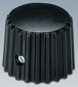 Rotary knob, 6 mm, plastic, black, Ø 21 mm, H 16 mm, A1321160