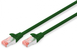 Patch cable, RJ45 plug, straight to RJ45 plug, straight, Cat 6, S/FTP, LSZH, 0.25 m, green